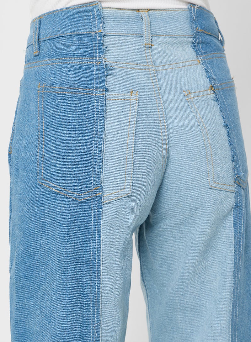 Ginger Mid Rise Colorblock Wide Leg Jeans - Image 5