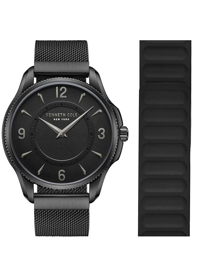Kenneth Cole New York ساعة أنالوج كوارتز كلاسيكية حديثة بقطر 42 مم بقرص أسود للرجال - Image 1