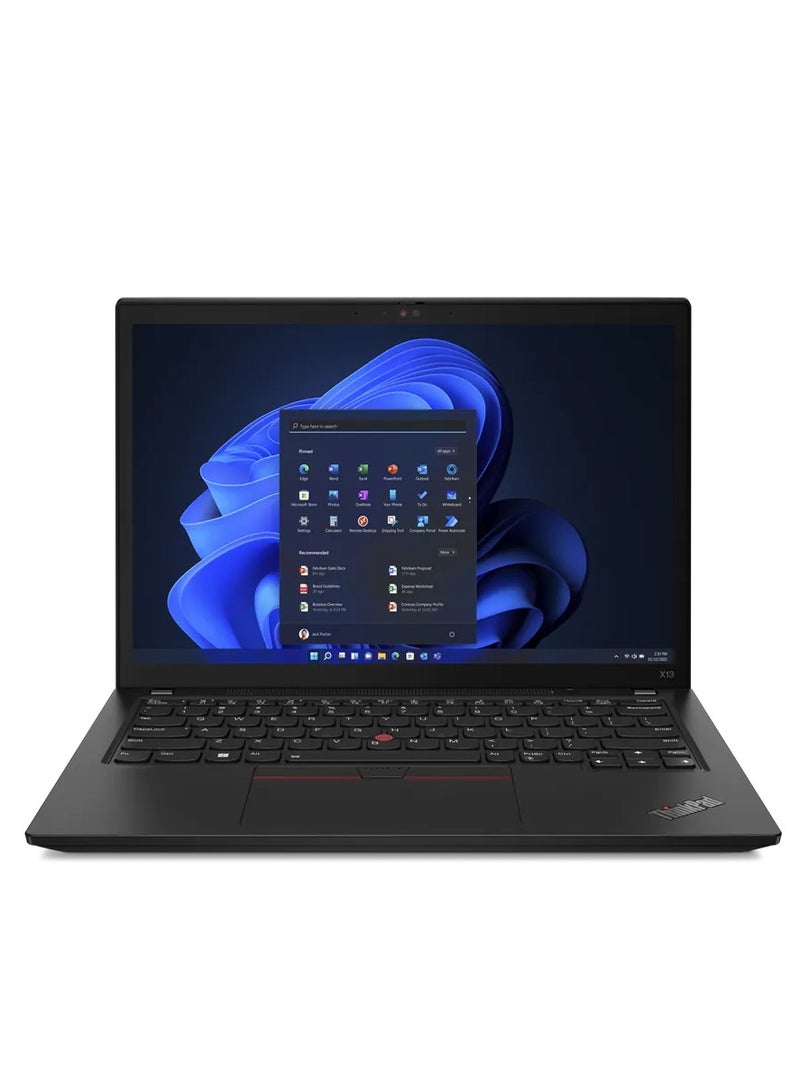 LENOVO THINKPAD X13 Gen4 I7-1355U, 16GB RAM DDR5 512GB SSD PCIe 1080P FHD INTEL IRIS XE GRAPHICS 1YR PREMIER NBD 13.3" WINDOWS 11 PRO (21EX000JAD) English/Arabic Black