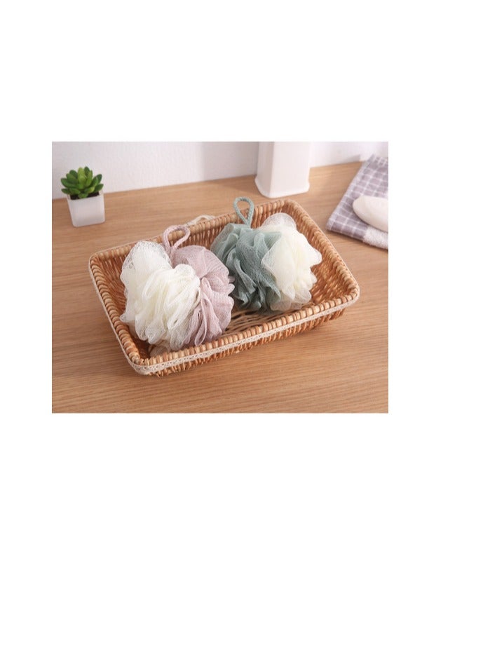 بروماس لينة شبكة دش رغوة الإسفنج التقشير الغسيل حمام دش الإسفنج شبكة حمام ودش الإسفنج لغسل الجسم دش للنساء والرجال 4 ألوان فريدة من نوعها - Image 2