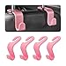 Hanemia 4PCS Car Back Seat Headrest Hooks Rear Car Seat Storage Headrest Hanger Holder Hooks Organizer Universal Auto Interior Accessories for Bag Purse Handbag Cloth Coats Grocery Pink - Image 2