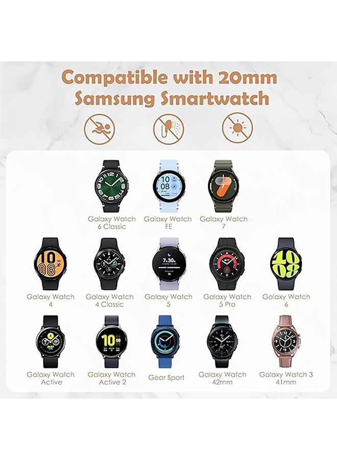 O Ozone Leather Bands For Samsung Galaxy Watch 7 6 5 4 FE 40mm 44mm 45mm/Galaxy Watch 6 4 43mm 47mm 42mm 46mm, 20mm Replacement Wristband - Dark Blue - Image 2