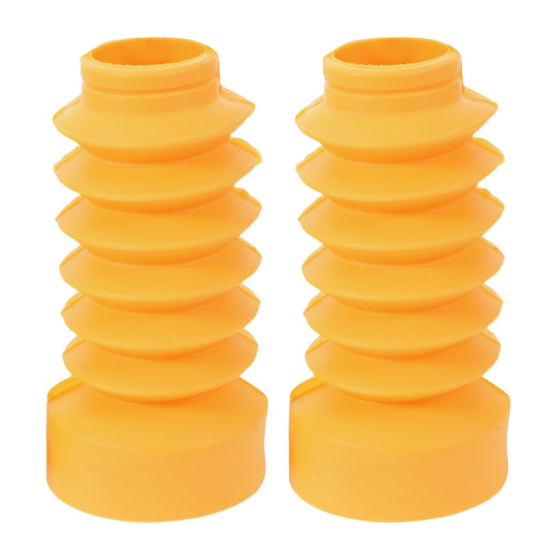 2Pcs Yellow Motorcycle Fork Gaiters Boots Weather Resistant Front Shock Tube Covers - Image 1