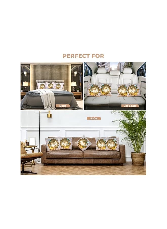 The Bros Stylish Cushion Covers 45x45 cm(5Pcs) – Elegant Home Décor – Soft & Durable Throw Pillow Covers for Sofa, Bed, or Chair – Premium Quality Fabric  - Image 5