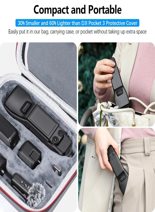 AMAZEAR Gimbal Screen Protective Cover for DJI Osmo Pocket 3 Accessories,DJI Pocket3 Camera Lens Cap Hard Case with Soft Lining, Compact Design, Quick Open/Close, Black - Image 3