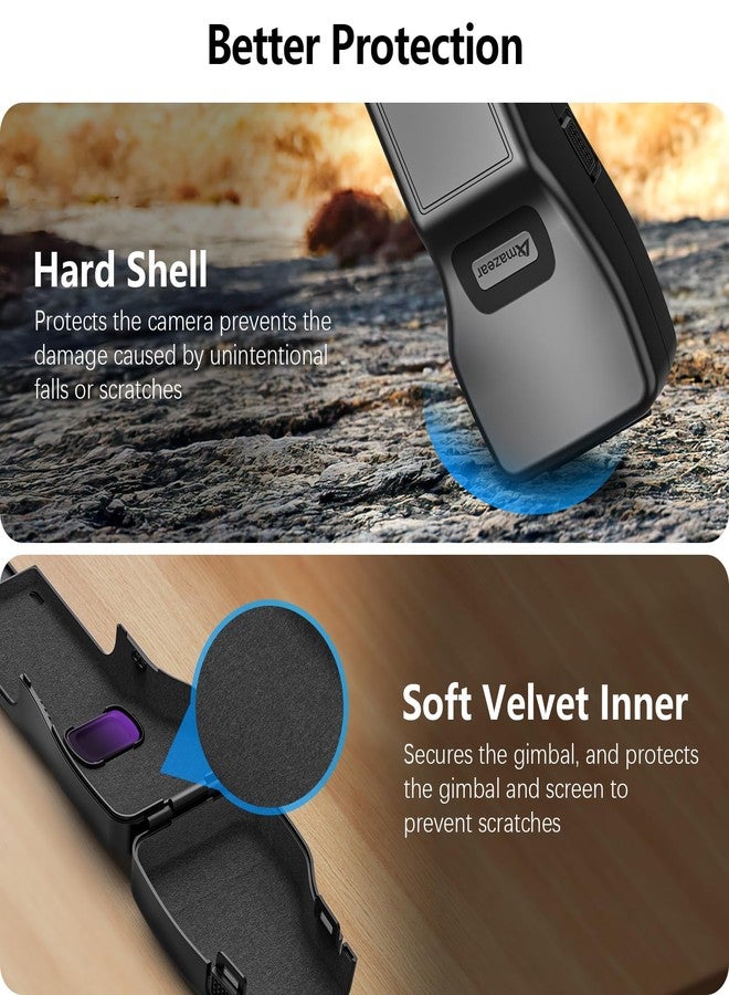 AMAZEAR Gimbal Screen Protective Cover for DJI Osmo Pocket 3 Accessories,DJI Pocket3 Camera Lens Cap Hard Case with Soft Lining, Compact Design, Quick Open/Close, Black - Image 4
