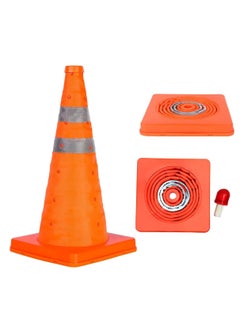 RACO RACO 18-Inch Collapsible Safety Cone – Multi-Purpose Reflective Pop-Up Traffic Cone with Flashing Light (Orange)  - Image 1
