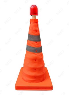 RACO RACO 18-Inch Collapsible Safety Cone – Multi-Purpose Reflective Pop-Up Traffic Cone with Flashing Light (Orange)  - Image 2