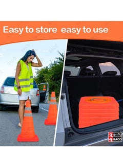 RACO RACO 18-Inch Collapsible Safety Cone – Multi-Purpose Reflective Pop-Up Traffic Cone with Flashing Light (Orange)  - Image 5