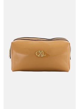 Christian Lacroix Women Brand Logo Makeup Bag, Tan  - Image 1