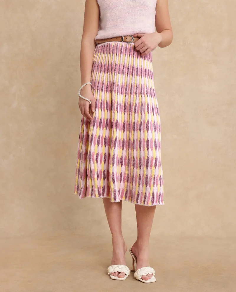 Rareism Women's Multi Printed Skirt