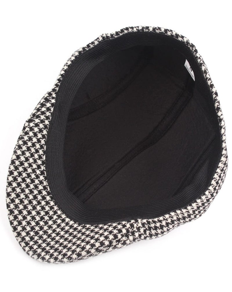 RR DESIGN Ivry/Golf/Flat Tweed Hats for Men-Pack of 1-Free Size- (Brown & white Houndstoch pattern) - Image 4
