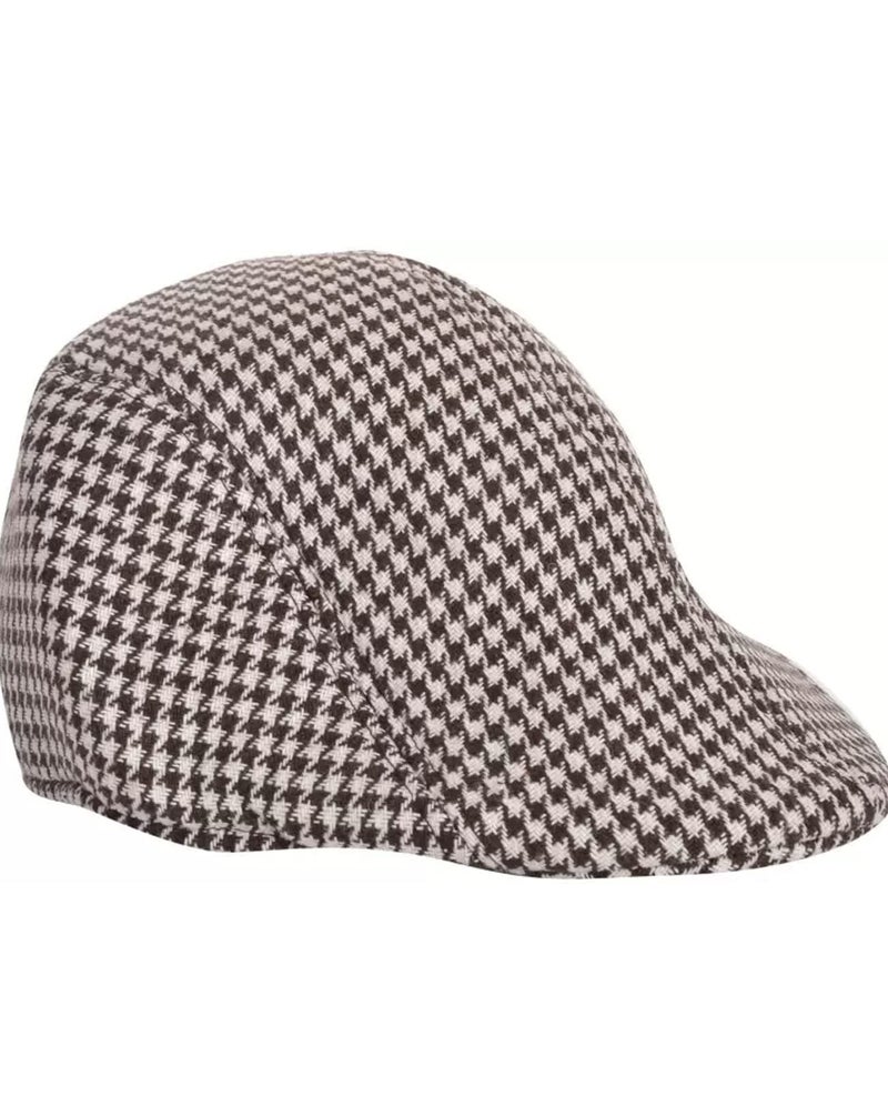 RR DESIGN Ivry/Golf/Flat Tweed Hats for Men-Pack of 1-Free Size- (Brown & white Houndstoch pattern) - Image 2