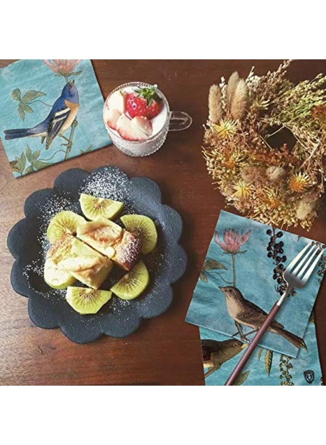 ALINK Decoupage Paper Napkins, Luncheon Tea Party Napkins Serviettes Printed Birds 20 Count 2-Ply, 13 x 13 Inch - Image 3