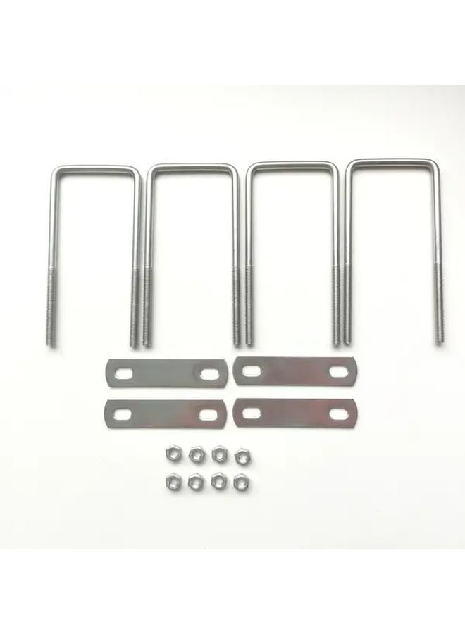 4 Sets M6 Stainless Steel U Shaped Fasteners 30x95mm Right Angle Clamps with Screws - Image 2