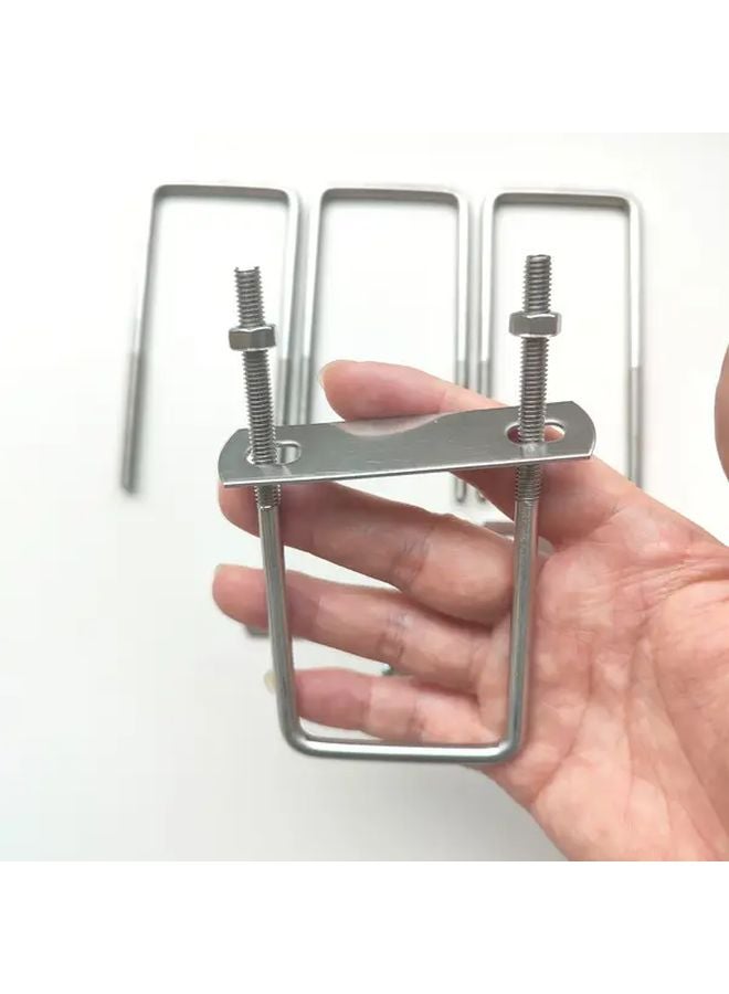 4 Sets M6 Stainless Steel U Shaped Fasteners 30x95mm Right Angle Clamps with Screws - Image 5