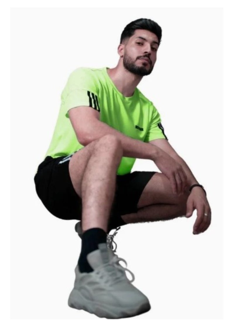 Mei Stylish - Men T-Shirt and Short Tracksuit Sport Suit Activewear Set - Image 1