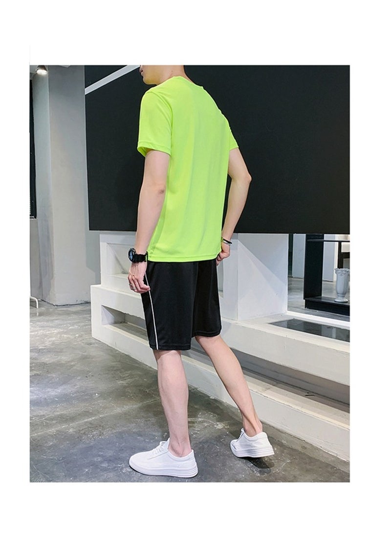Mei Stylish - Men T-Shirt and Short Tracksuit Sport Suit Activewear Set - Image 1
