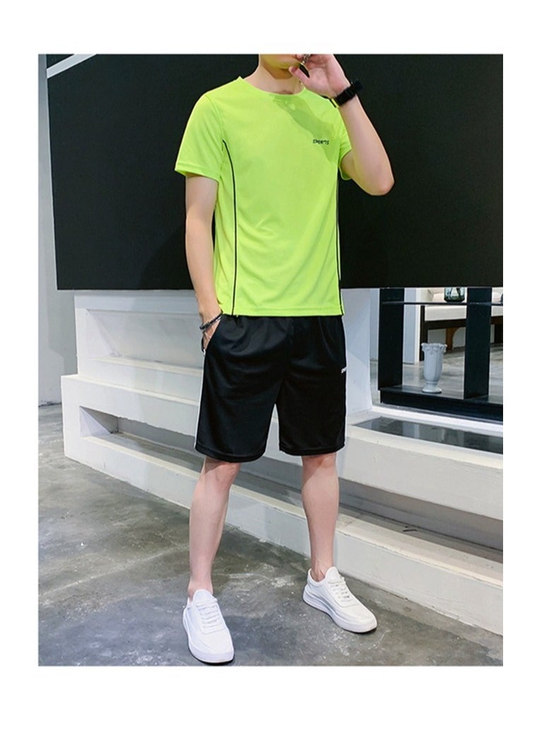 Mei Stylish - Men T-Shirt and Short Tracksuit Sport Suit Activewear Set - Image 1