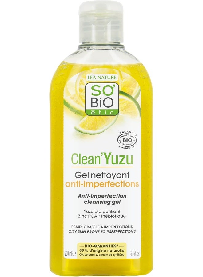 So'Bio Étic Anti-Imperfection Cleansing Gel | Organic Gentle Facial Cleanser For Acne Breakouts, Blemishes, Impurities & Oily Skin | 6.76 Fl Oz 200Ml  - Image 1