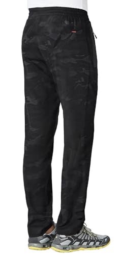 Rdruko Men's Lightweight Sweatpants Quick Dry Hiking Athletic Workout Sports Casual Pants with Zipper Pockets(Camo, US S) - Image 3
