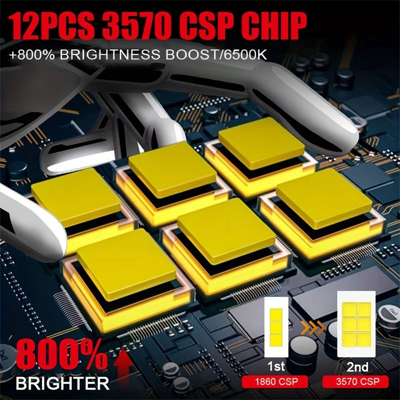 لمبات أمامية LED بقوة 45000 لومن 300 واط 6500K لون أبيض موديل H4 9003 HB2 HB1 H7 H18 H11 H16 9006 9012 9005 توصيل وتشغيل مباشر مع محرك خارجي جاهز لنظام كانباص هيكل من الألومنيوم لتبديد الحرارة - Image 3