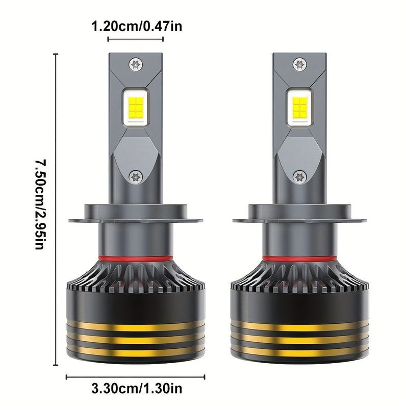 لمبات أمامية LED بقوة 45000 لومن 300 واط 6500K لون أبيض موديل H4 9003 HB2 HB1 H7 H18 H11 H16 9006 9012 9005 توصيل وتشغيل مباشر مع محرك خارجي جاهز لنظام كانباص هيكل من الألومنيوم لتبديد الحرارة - Image 4