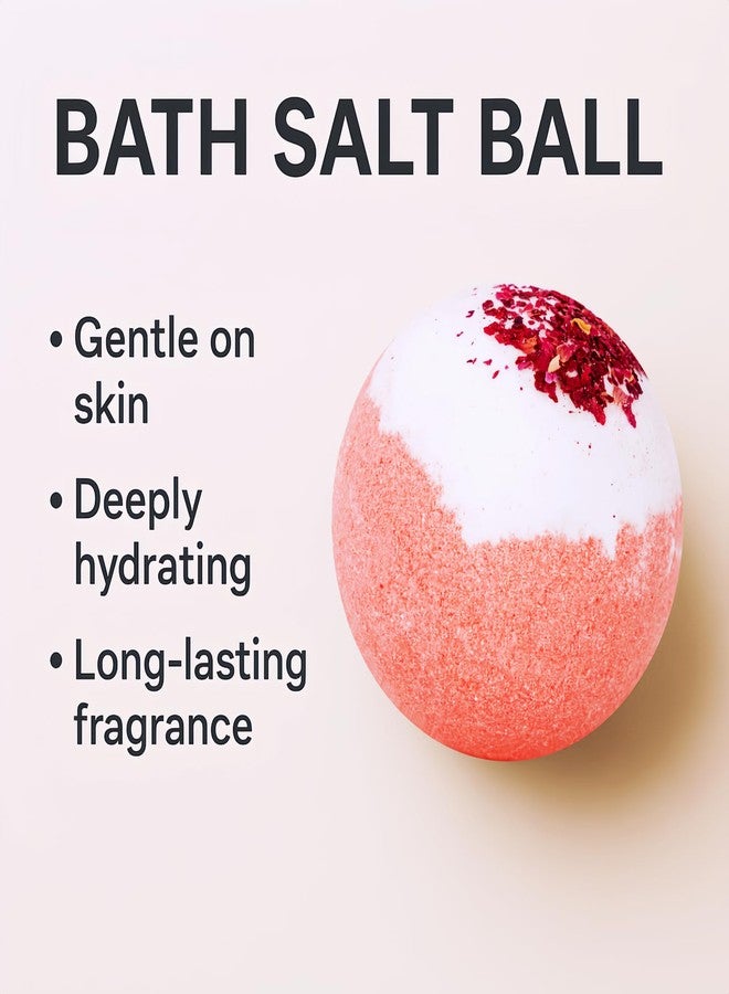 Labiim Bath Bombs Spa Gifts for Women & Men, Bath Bombs Salt Ball, Rose Extract Essential Oils, Moisturizing Dry Skin,Fizzy Spa,Relaxing,Bubble Bath Bomb Gifts Idea for Men Women, Rose - Image 4