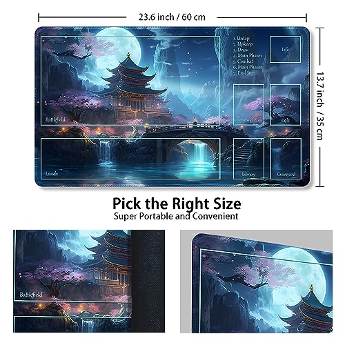 DAUXID Premium Stitched MTG Playmat with Zones and NonSlip Rubber Backing  TCG Play Mat for MTG and Other Card Games  Colorful Design with Vintage Look and Feel DKT 117Zones - Image 5