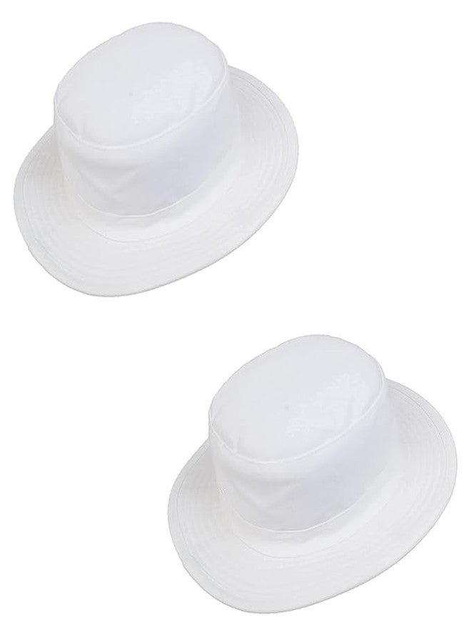 PrimeBox Cotton Classic Packable Beach Outdoor Fishing Bucket Sun Hat for Men Women Adult Boys Teen Round Big Wide Brim Floppy Summer Sun Protection Hat (White 2pcs Combo) - Image 3