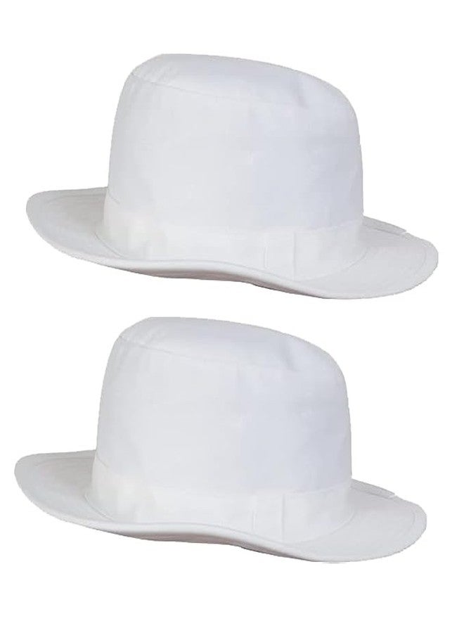 PrimeBox Cotton Classic Packable Beach Outdoor Fishing Bucket Sun Hat for Men Women Adult Boys Teen Round Big Wide Brim Floppy Summer Sun Protection Hat (White 2pcs Combo) - Image 1