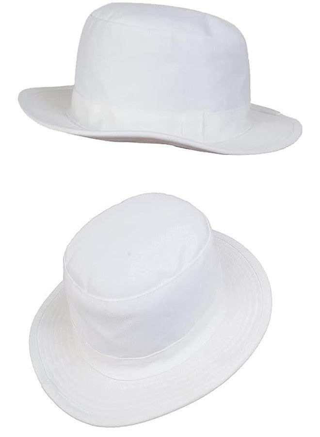 PrimeBox Cotton Classic Packable Beach Outdoor Fishing Bucket Sun Hat for Men Women Adult Boys Teen Round Big Wide Brim Floppy Summer Sun Protection Hat (White 2pcs Combo) - Image 2