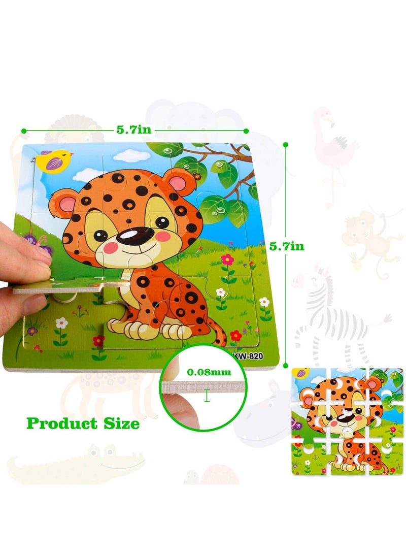 Mr. Penda 6 Pack Puzzles for Kids Ages 2-5, Preschool Educational and Learning Animal Jigsaw Puzzle Toy Gift Set, Toddler Puzzles Party Favors for Girls and Boys, Portable Travel Puzzles - Image 2