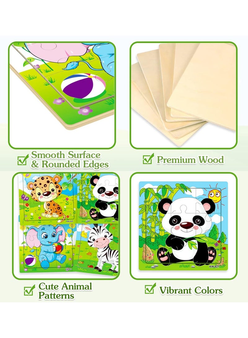 Mr. Penda 6 Pack Puzzles for Kids Ages 2-5, Preschool Educational and Learning Animal Jigsaw Puzzle Toy Gift Set, Toddler Puzzles Party Favors for Girls and Boys, Portable Travel Puzzles - Image 4