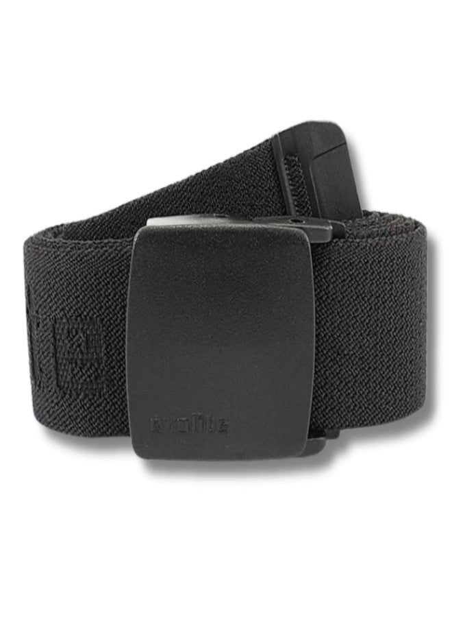 Evolite Erkamp Mens Belt, Elastic Stretch Belt, No Holes Invisible Belt for Men, Automatic Buckle Belt, Wide Outdoor Belt 1.57 (Black E-5506_125 Black 125 - Image 1