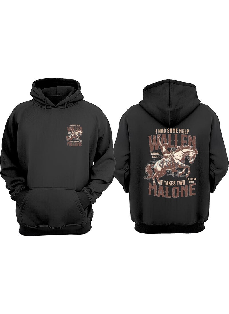 The Wert - Unisex Walien Malone Design Front Back Printed Regular Fit Black Sweatshirt - Image 1