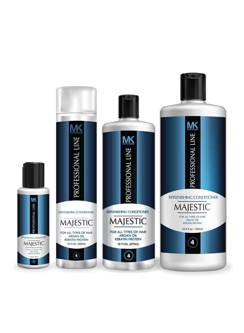 Majestic Keratin Replenishing All Hairs Conditioner with Argan Oil for Women 475ml - Image 2