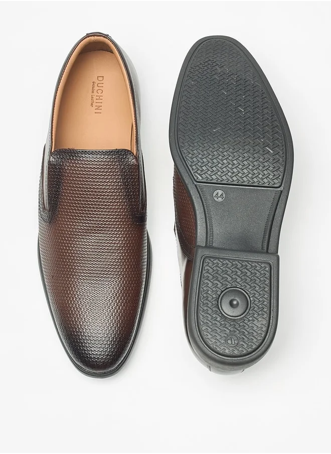 DUCHINI Men's Textured Slip-On Loafers