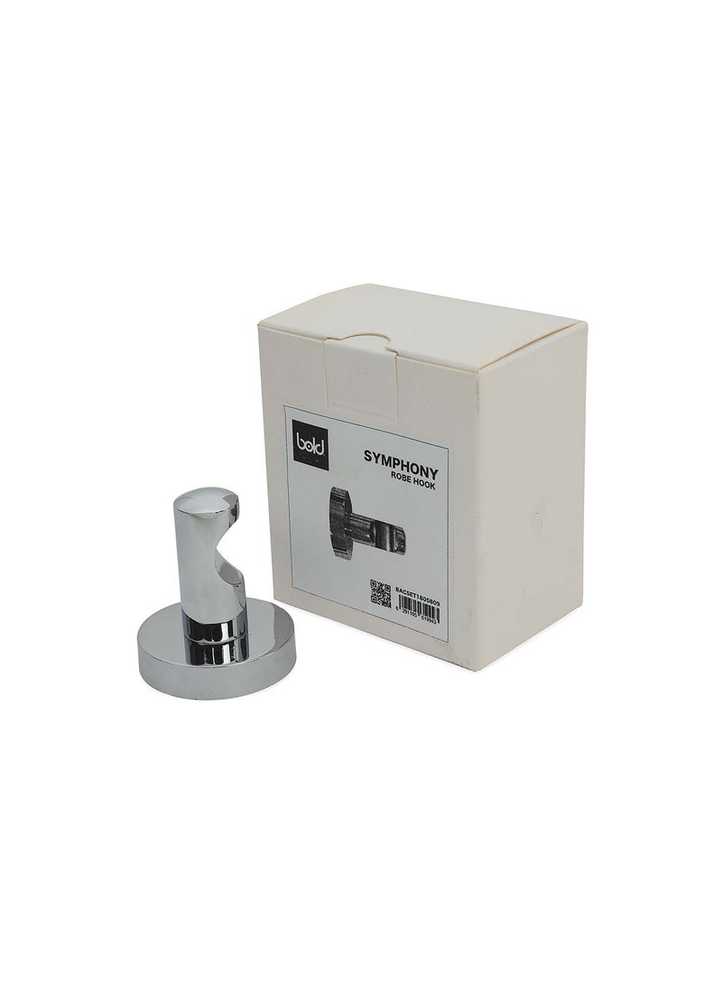 Bold Symphony Double Robe Hook – Elegant Silver Brass Bathroom Accessory for Hanging Robes or Towels, Rust-Proof and Corrosion-Resistant, Durable for Modern Spaces - Image 2