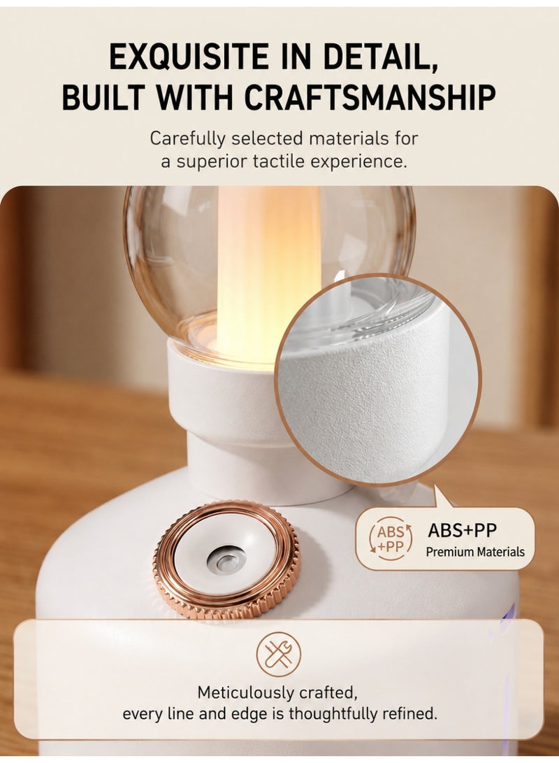 Retro Lantern Wireless Humidifier 280ml Rechargeable Aroma Diffuser with LED Night Light, Portable USB Type-C Mist Humidifier for Bedroom, Office, Home & Camping - Image 5