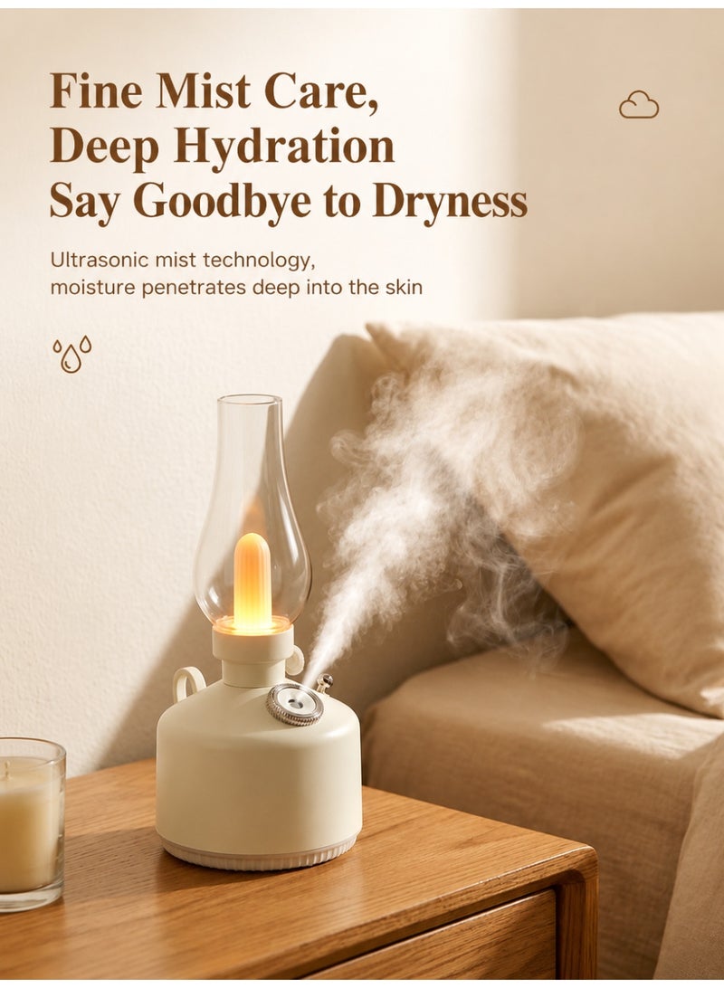 Retro Lantern Wireless Humidifier 280ml Rechargeable Aroma Diffuser with LED Night Light, Portable USB Type-C Mist Humidifier for Bedroom, Office, Home & Camping - Image 3