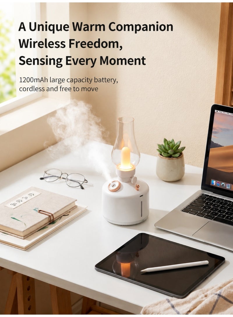 Retro Lantern Wireless Humidifier 280ml Rechargeable Aroma Diffuser with LED Night Light, Portable USB Type-C Mist Humidifier for Bedroom, Office, Home & Camping - Image 4