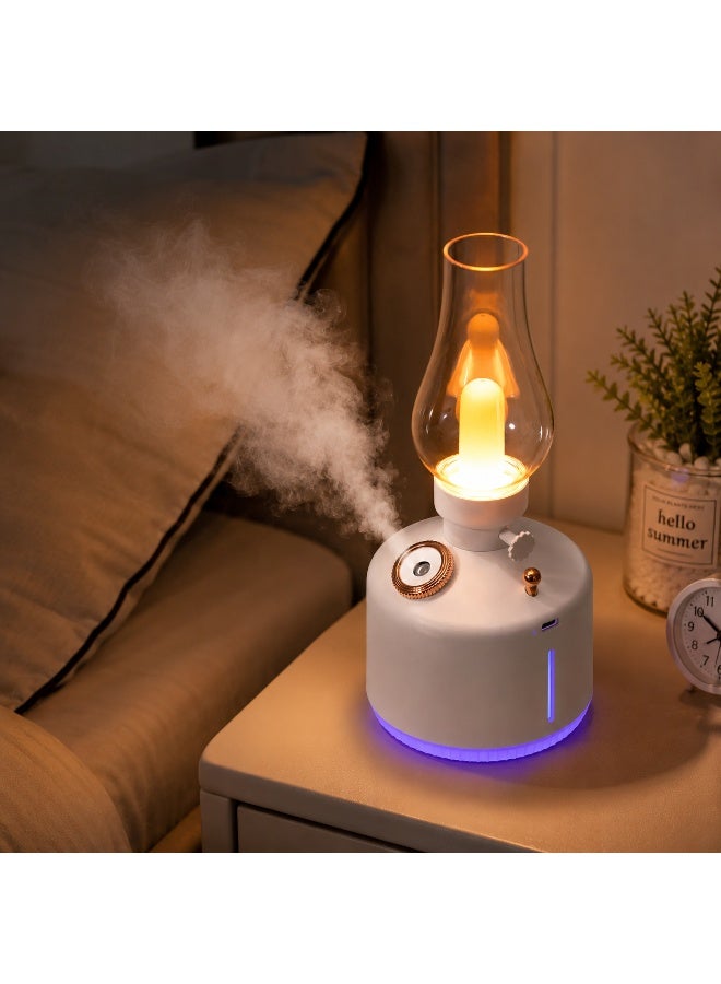 Retro Lantern Wireless Humidifier 280ml Rechargeable Aroma Diffuser with LED Night Light, Portable USB Type-C Mist Humidifier for Bedroom, Office, Home & Camping - Image 2