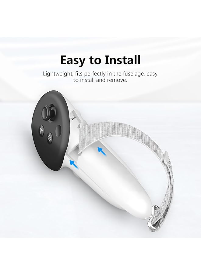 مقابض وحدة التحكم متوافقة مع Meta/Oculus Quest 3، أحزمة مفصل قابلة للتعديل تناسب معظم الأيدي، غطاء ناعم لليد لملحقات Quest 3، مناسب لقاعدة الشحن الرسمية والبطارية - Image 2