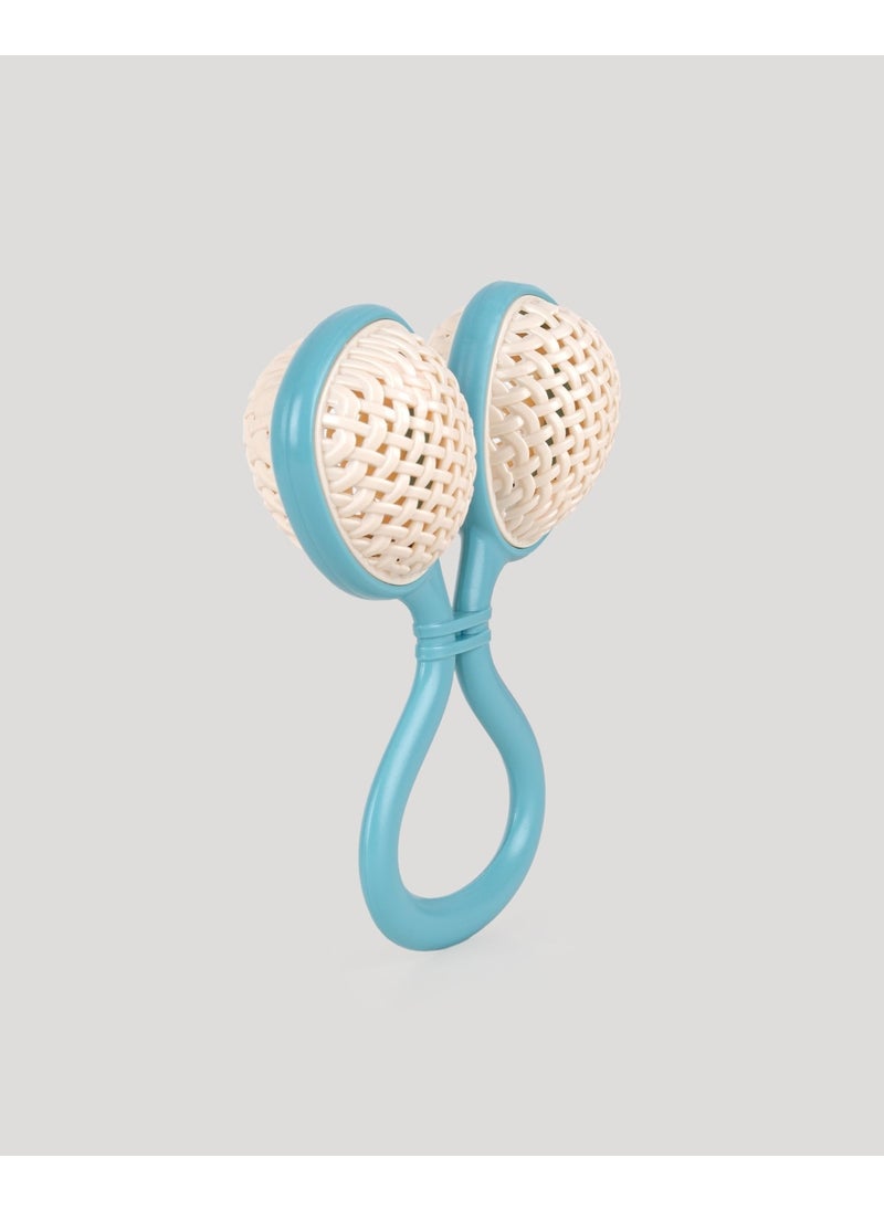Let's Be Child Lc Ring Wicker Rattle Turquoise  - Image 2
