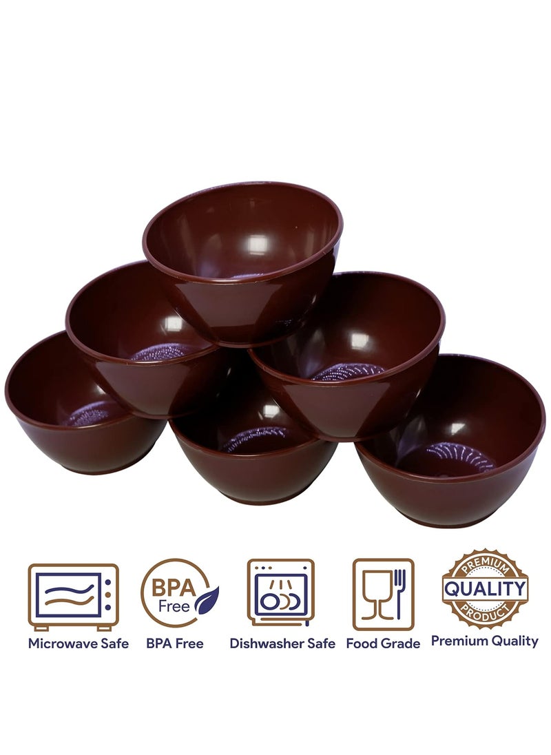 MORVI MORVI Round Plain Katori Set For use in HomeOfficeKitchen Set of 12 Pcs Pcs 200 ml Brown Color  - Image 4