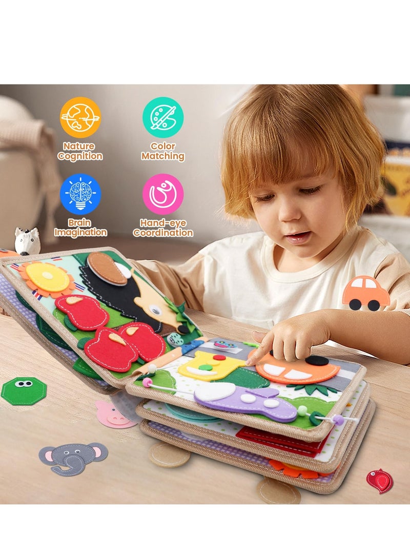 Montessori Felt Quiet Book for Toddlers - Washable Busy Book for Preschool Learning, Sensory Toys for Kids Ages 3-6, Perfect Travel Gift for Boys and Girls, Ideal for Autism Support. - Image 5