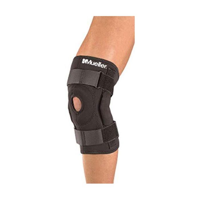 Mueller Hinged Wrap Around Knee Brace Black -Large