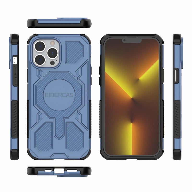 BIBERCAS For Iphone 13 Pro Max Real Color Series Magsafe Shockproof Phone Case(Blue) - Image 2