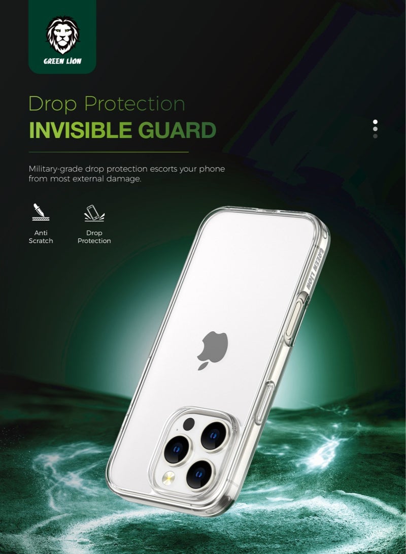 GREEN LION iPhone 16 Plus Case Crystal Clear / Anti-Scratch / Anti-Yellowing / Anti-Microbial Protection / Drop Protection / Camera Protection / Enduring Clarity - Clear - Image 2